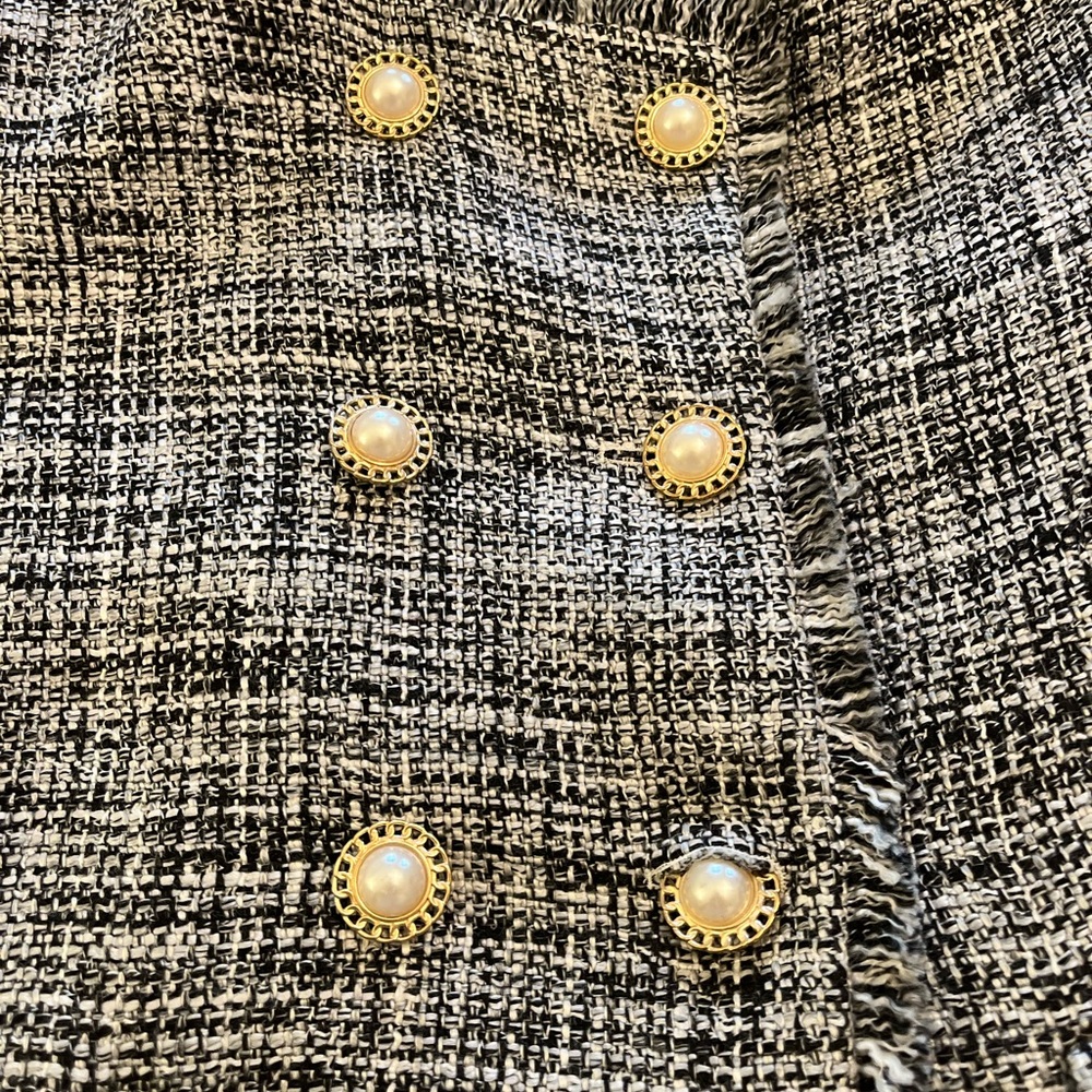 Maeve Women's Black and White Tweed Jacket